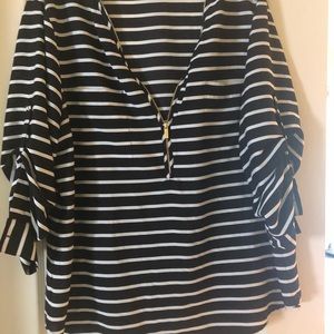Black and White Calvin Klein striped blouse